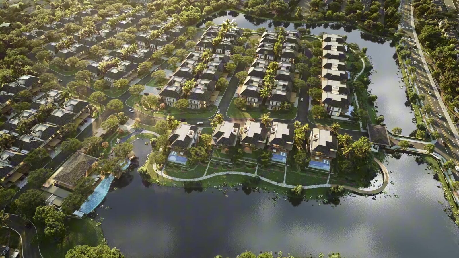 Foto udara masterplan Soultan Island tepi danau Summarecon Bekasi 2026 rumah mewah